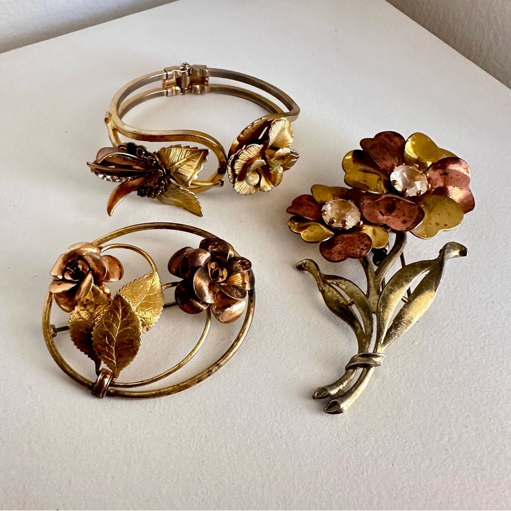 Vintage Brooch & Bracelet Set